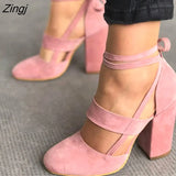 Women Pumps Plus Size 35-43 Women Heels Chaussures Femme Gladiator Summer High Heels For Party Wedding Shoes Women Thick