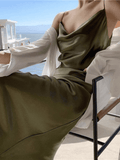 Satin Slip Maxi Dress-Outfit
