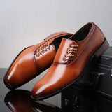 Zingj New British Men's Fashion Trend Single Shoes Business Casual Leather Shoes Square Head Plus Size Men's