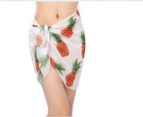 Summer Women's Short Skirt Print Beach Chiffon Silk Scarf Hanging Half-Dress