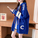 Zingj Autumn / Winter New Korean Version Of Fashion Casual Long Hooded Sweater Coat Female Knit Cardigan Female-Outfit