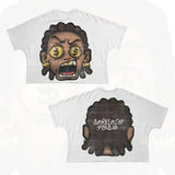 T-Shirt Hip-Hop Fun Cartoon Pattern Printing Oversized T-Shirt Original Gothic Cotton Short