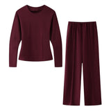 2025 Women's New Fashion Casual Suit Long Sleeve Top Casual Trousers Two