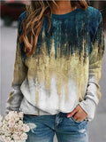 Landscape Flower Floral Print Long Sleeve