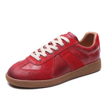 Layer Of Cowhide Leather Hand Retro Training Casual Shoes Spring And Autumn New Round Head Flat Soft Bottom