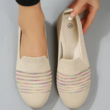 And South Korea's New Female Flying Flat-Soled Single Shoes Shallow-Mouthed Lazy Working Shoes Nude