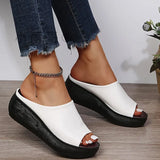Slippers Women Wear 2025 Summer Women's Fish Mouth Fashion Thick-Soled Slippers Slopes And Women's