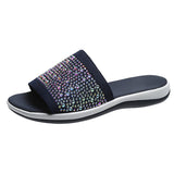 Water Drill Flying Weave Breathable Slippers Female Word Fish Mouth Toe Cool Slippers