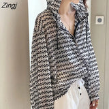 Jackets Women Print Thin Loose Hooded Design Chic Leisure Street Wear Sun-proof Breathable Korean Style Ulzzang Summer
