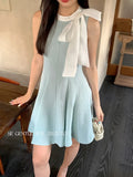 Xixi 2025 Summer New French Temperament With High-Belt Dress Elegant Vacation Short Dress