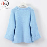 2023 Autumn Women Knitted Sweaters Jumpers Candy Color Sweet Chic Short Sweater Casual Solid Pull Femme Roupas