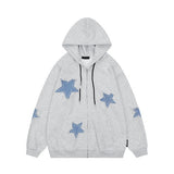 Zingj Star Paste Cloth Hoodie Autumn Loose Casual Couple Cardigan