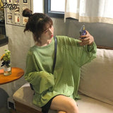 Women Hot Sale Long Sleeve Thin Loose Sunscreen Smock All-match Womens Soft Summer Stripe Korean Tops Femme