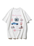 Hand-Painted Printed T-Shirts For Women's Summer New Loose Round-Neck Cotton Short-Sleeved Tops