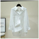 Shirt Women 2025 Spring And Autumn New Korean Version Of Loose Thin Leisure Long Sleeves Pure Color Fashion Shirt