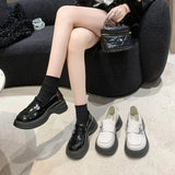Zingj Loafer Women's Fall 2023 New British Vintage Leather Shoes With Single Shoe Casual Women's Shoes-Outfit