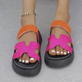Summer New Thick Bottom Cool Slippers Large-Size Magic Sticker Outside Wearing Casual Women's