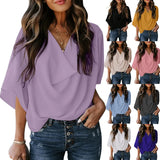 Summer V-neck Loose Half Sleeve