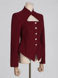 Zingj Sexy Wind Suit Jacket Female Autumn 2024 The New Standing Collar Hollow High Sense Long Sleeve Women's Small