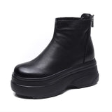 The Number Of Children In Thin Boots In Autumn And Winter Krainian Pine Cake Bottoms Leather Short Leather Short Boots Fashion Boots High And Super High