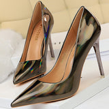 Leather Woman Pumps BIGTREE Shoes New High Heels Shoes Sexy Women Heels Pointed Toe Women Basic Pump Heels Plus Size
