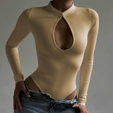 Zingj 2023 New Women's Ins Fashion Sexy Hot Girl Deep V Slim Slim Long Sleeve