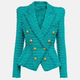 Autumn And Winter New Star Fashion Tuxedo Side Rough Flowers To Repair Suit