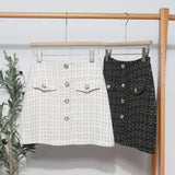 Scented Coarse Flowers, The Short Skirt 2025 Autumn And Winter Korean Version Of The Small Man A-Word Bag Hip Lattice Half-Dress