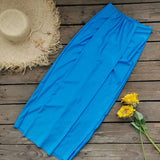 2025 New Solid-Color Swimsuit Female Sleeves Hollow Half-Dress