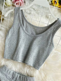 Summer Women 2pcs Set Black/Red Vintage Round Neck Knitted Short Tops + Drawstring Bodycon Skirt Female Two Piece Set
