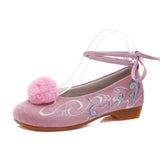 Zingj Ball Embroidered Cloth Shoes Girl Low Heel Embroidered Hanfu Shoes Ancient Costume Stage Dance