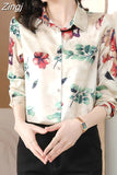Woman Blouses 2023 Office Lady Silk Shirts for Women Print Elegant and Youth Woman Blouses Vintage Tops Clothing