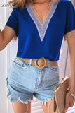 Casual Loose Blouse Women V-Neck Streetwear Shirt 2023Summer Fashion Basic Top Women Party Clothing Shirt