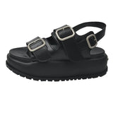 Spring And Summer New Metal Buckle Ins Pine Cake Thick Soles Casual Retro Fashion Sandals Female Students Hit The