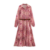 Women's Clothing Explosive Temperament Fashion Print Mid-Rise Collar Shirt Style Long-Sleeved