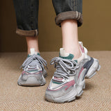 Layer Of Cowhick Thick-Bottomed Old Dad Shoes Autumn New Coloring Sports Single Shoes Leather Casual