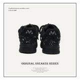 Shoes Destruction Aesthetics Splash Ink Series Street Small Black Shoes Rope Bread Shoes And Shoes Couple Fashion