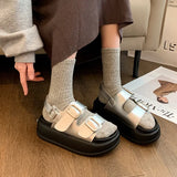 Sandals Women's 2025 Summer New Thick Bottom Korean Version Vintage Round Head Double Buckle With Student Leisure Beach