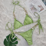 Zingj New Sexy Bikini Set Luxury Crystal Diamond Straps Female Swimwear Beach Holiday