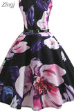 Music Note Print Pleated Dress Women Summer Vintage 50s 60s Retro Hepburn Big Swing Robe Party Dresses