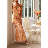 Women's New Slingless Sleeveless Laminated V-Necked Leaf-Side