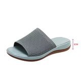 Sandals Women's 2025 Spring And Summer New Knitted Thick-Solle Beach Shoes Word Plus-Size Flat-Bottom Slippers