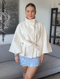 Women's Clothing Explosion Fashion Loose-Collar Collared Tidial Coat Belt