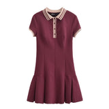 2025 New Women's Retro Body-Creats Bumping Color Ribs Wide Folding