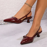 Pointed Head Sandals Women Wear 2025 Summer Fine Heel French Temperament Pointed Buckle