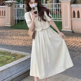 Women Sets Elegant Ins Street Wear Popular Trendy Lovely Korean Style Spring Clothing College Slim Leisure Mid-calf
