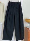 Recommendation! Trans-Empty Hammer! Temperament Black Waist Design Thin Thin Broad Leg