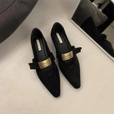 And Autumn 2025 New Pointed Mary Jane Shoes In The Tall Women's Shoes Light Mouth French Dress Black Single