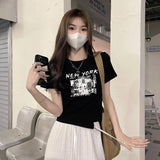 Zingj Girl Style Design Sense Short T-Shirt Summer 2024 New Irregular Chic Niche Ins Short Sleeve Shirt Women's