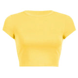 Zingj Women's Summer Solid Color Multi-Color Short Fashion T-Shirt Acceptable With A